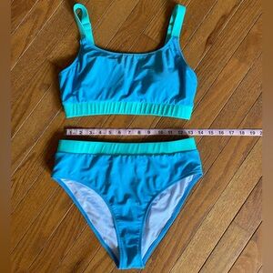 Blue Green Bikini Set Women’s Colorblock Two Piece Swimsuit